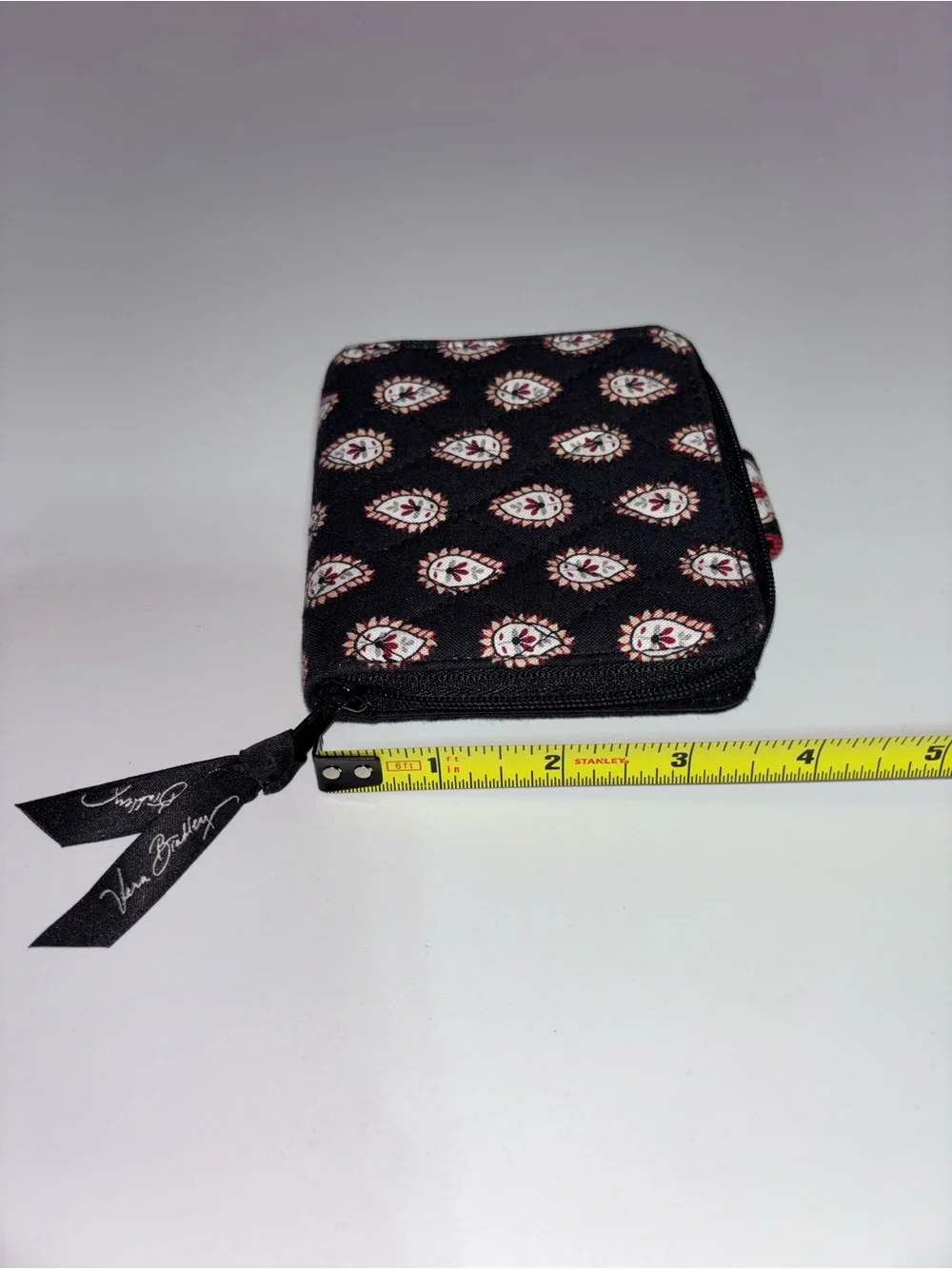 Vera Bradley Provencal Small Zip Around Wallet Black Floral Quilted Retired
